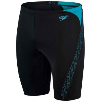 Speedo - Bañador de hombre Mens Hyperboom Splice, negro y azul claro, talla 30, tipo Jammer