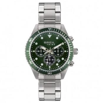 Reloj BREIL SAIL HOMBRE EXSIT MONOCHROMÁTICA VERDE movimiento CRONÓGRAFO CUARZO y CULSERA DE ACERO PLATEADO EW0638