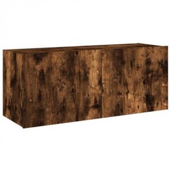 Mueble TV Multimedia con Luces LED, Estante para Televisión Buffet, Roble Ahumado 100 x 35 x 41 cm, Color Marrón