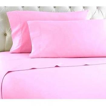British elección de lino algodón egipcio 500-thread-count satén funda de edredón & pillowcoase., Pink Solid, doble