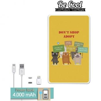 Becool® - Batería Externa Power Bank 4000 mah + Gratis 1 cable USB-MicroUsb