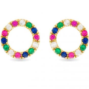 Pendientes Machi Essential de Plata de Ley 925 con Baño de Oro Amarillo