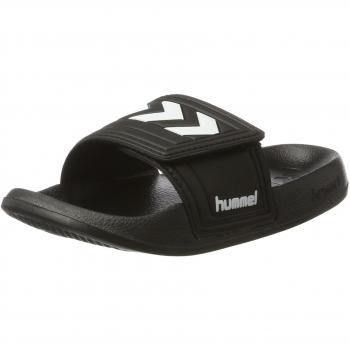 Hummel Larsen Velcro Slides, Unisex Beach & Pool Shoes, Black