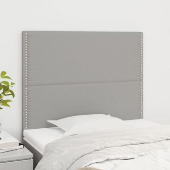 Cabecero de cama 2 piezas de Tela Gris Claro 90x5x78/88 cm