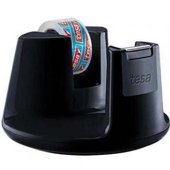 Dispensador de Cinta Adhesiva Tesa Easy Cut® Compact Negro con 1 Rollo de Cinta Tesafilm® Cristal Claro 10 m x 15 mm