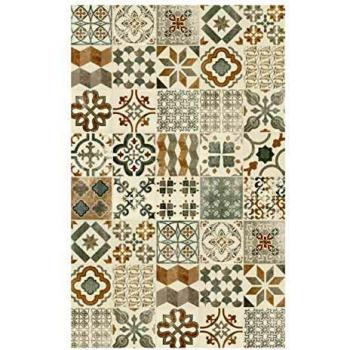 Alfombra de vinilo - Baldosas de cemento - Natural - 100 x 200 cm