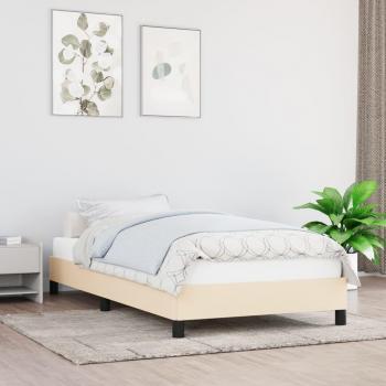 Cama de tela color crema 80x200 cm con estructura y crema Sunbed