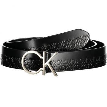 Calvin Klein Elegant Black Leather Belt for Men with Metal Buckle - 70 cm / 28 Inches