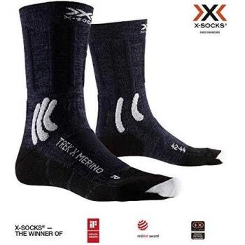 X-Bionic Trek X Merino Calcetín Térmico, Hombre, Azul, 39-41