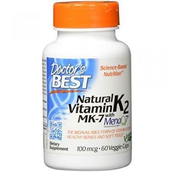 Doctor's Best Natural Vitamin K2 MK7 with MenaQ7 Multivitamins, 100 mg, 60-Count