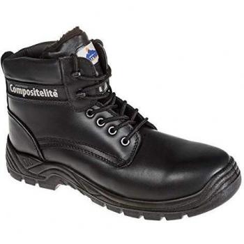 Bota de Seguridad Portwest Thor S3 CI con Forro Lanososo y Protección contra el Frío, Color Negro, Tamaño 41