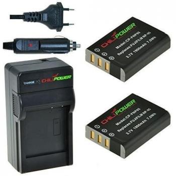 ChiliPower NP-95, NP95 - Juego de 2 baterías y Cargador para Fujifilm Finepix X100S, X100, F30, X-S1, F31fd, Real 3D W1, BC-65