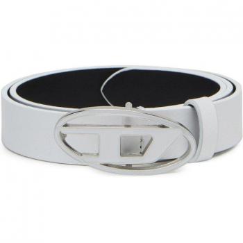 Diesel Women's White Leather Belt with Buckle - Size 90 CM