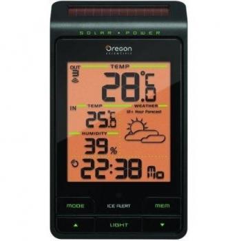 Oregon Scientific BAR806 - Estación metereológica solar, retroilumninación LED, incluye sensor, color negro