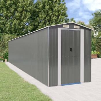 vidaXL Garden Shed Light Grey 192x1021x223 cm Galvanised Steel
