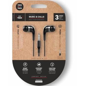 Auriculares Intraurales Tech One TEC1005 - Con Micrófono Integrado - Jack 3.5 mm - Cable de 1.20 m - Negros