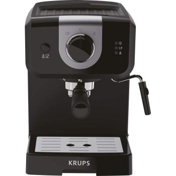 Krups Cafetera profesional Opio XP3208 - Cafetera express de 15 bares de presión, calentador de taza y espumador de leche para cappuccino, con ajuste manual, con cuchara medidora y compactador