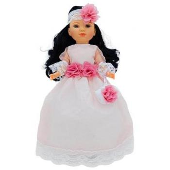 Muñeca colección Simona 40 cm. modelo 2023 100% vinilo vestido largo comunión o fiesta lujo edición especial limitada zapatos piel fabricada en España