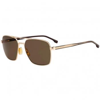 Hugo Boss Aviator Mens Rose Gold Brown Sunglasses 1045/S/IT Metal - One Size