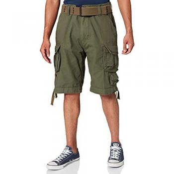 Brandit Men's Olive Savage Vintage Cargo Shorts L