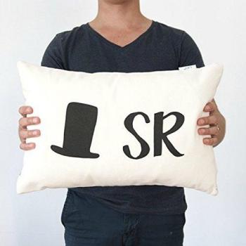 UO FCPSR Funda de Cojín, Estampado Boda, Algodón-Poliéster, Negro, 45x45x2 cm