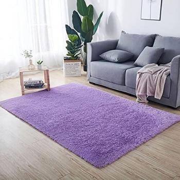 VOFUSHON Alfombras Salon Grandes Pelo Largo Alfombra Habitación Dormitorio Lavables Alfombra de Pelo Largo para salón o Dormitorio, Alfombra esponjosa, Alfombra de Cama