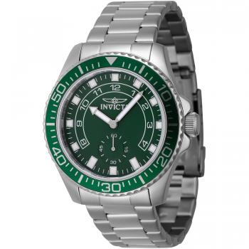 Invicta Pro Diver 47126 Men's Watch - Silver Grey Bracelet, Green Brass Dial