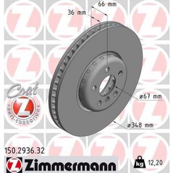 Disco de freno ZIMMERMANN 150.2936.32