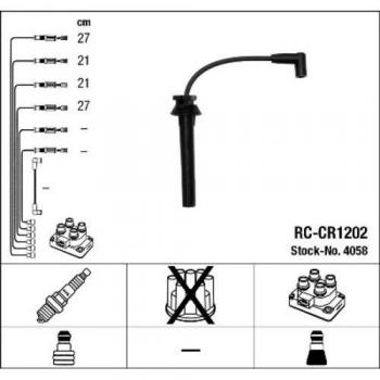 Cables de encendido NGK 4058 - Juego de cables de alta calidad, resistencia al calor, excelente conductividad eléctrica, diseño específico para un ajuste perfecto en vehículos compatibles