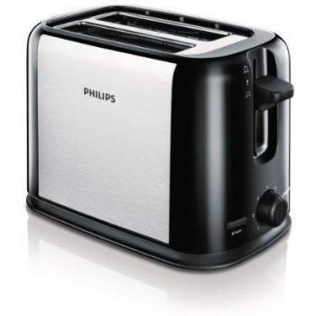 Philips HD2586/20 - Tostador Daily Collection negro/plata, 7niveles ajustables de control de tostado, botón de cancelar para detener el proceso de tostado en cualquier momento