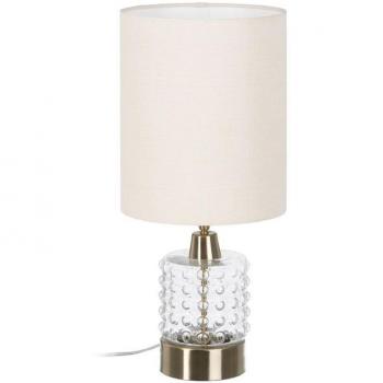 Lámpara de mesa Blanco Dorado Algodón Metal Cristal Latón Hierro 40 W 220 V 240 V 220-240 V 23 x 23 x 51 cm