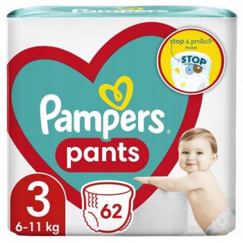 Pañales Pampers Pants Talla 3 (6-11 kg) Jumbo Pack 62 unidades, protección y comodidad