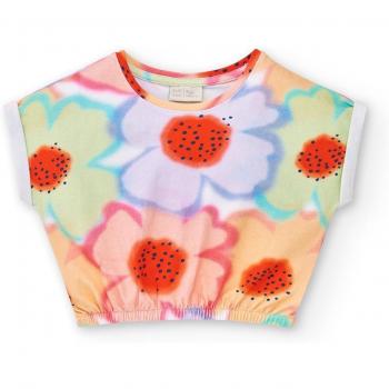 Camiseta de niña Tuc Tuc estampada con cintura fruncida y manga corta Paradise Beach