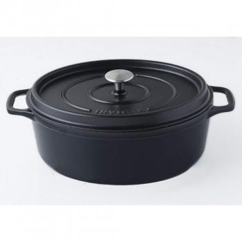 Cocotte Ovalada 33 cm Negra Emaillada - Invicta - Compatible con Inducción