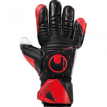 Uhlsport Guantes de Portero Classic Absolutgrip - Guantes de Fútbol para niños y adultos con fijación en la muñeca, color Negro-Rojo-Blanco