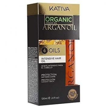 Kativa Argan Oil Aceite 120 ml | 4 Aceites | Serum pelo Seco y Dañado | Protección, Suavidad y Brillo | Aceite de Argán Orgánico | Omega 3 y 9 y Vitamina E