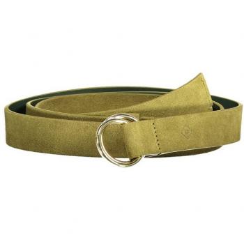 Gant Green Leather Belt - 95 cm / 38 Inches, Female, Luxurious Green Leather, Metal Buckle