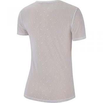 Nike W NP Top SS Mini Swoosh Camiseta, Mujer, White/Black, S