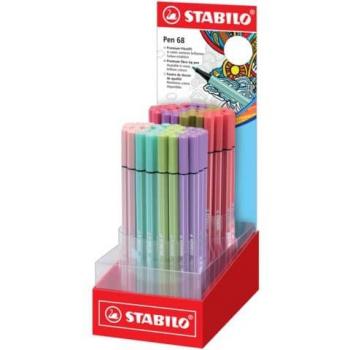 Rotuladores STABILO Pen 68 - Expositor de 80 unidades, trazo de 1 mm, colores surtidos