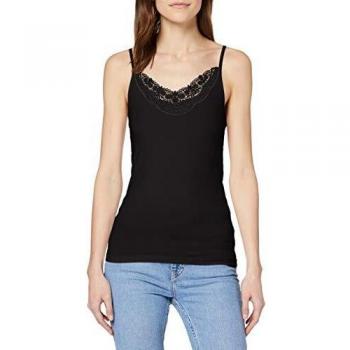 Vero Moda Women's Lace Trim Tank Top, Black, XL
