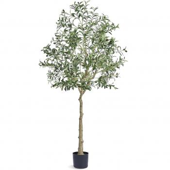 Mophorn VEVOR 1.8 m Tall Artificial Olive Tree - Faux Plant, Secure PE Material, Anti-Tip Tilt Protection, Low-Maintenance, Lifelike Green