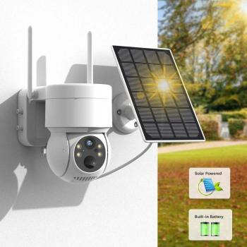 Cámara PTZ WiFi Solar Exterior 4MP HD con Batería Integrada y Larga Duración en Espera - Videovigilancia iCsee