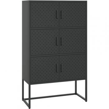 Black Steel Highboard 80x35x135 cm