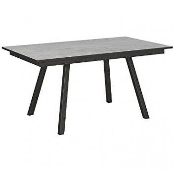 Mesa extensible Mirhi 90x160/220 cm Cemento con estructura Antracita