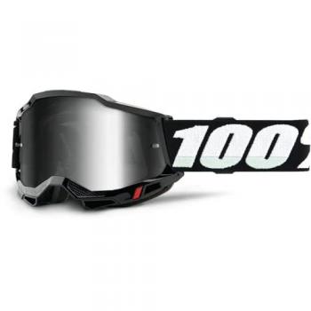 Máscara de motocross 100% Accuri II Plateado Adulto, Lentes espejadas, Unisex, Talla única