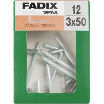 Caja de 12 Unidades Alcayata Roscada de Zinc 3.0x50mm FADIX