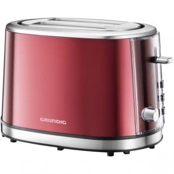 Tostadora Grundig TA 6330, 850W, Acero Inoxidable, 2 Ranuras, Rojo
