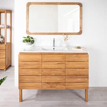 Mueble de baño Wanda Collection de teca maciza y cerámica L120 cm