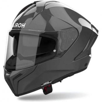 Airoh Casco Integral Matryx Gris Oscuro XL con diseño aerodinámico, calota de fibra de carbono, sistema de ventilación avanzado, forro interior desmontable y lavable, homologación ECE 22.05