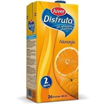 Juver - Bebida Refrescante Sin Azúcar Naranja 2000 ml - Pack de 6